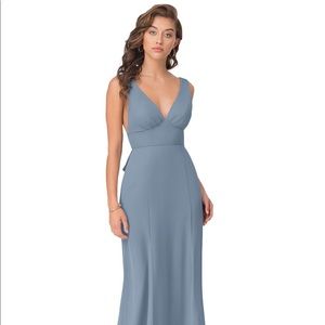 Azazie Twilight Blue Bridesmaids Floor Length Gown